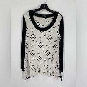 P. Luca Milano Women’s Scoop Neck Long Sleeve Blouse size L